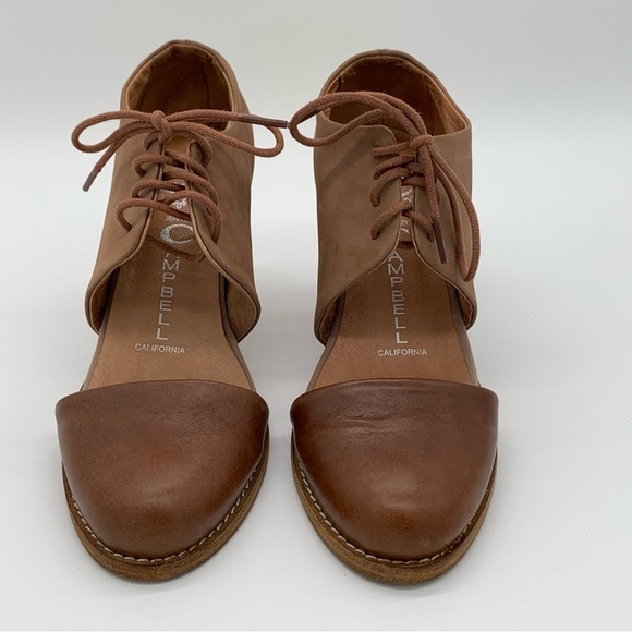 Jeffrey Campbell Brown Leather Pumps with Chunky Heel - Picture 3 of 8